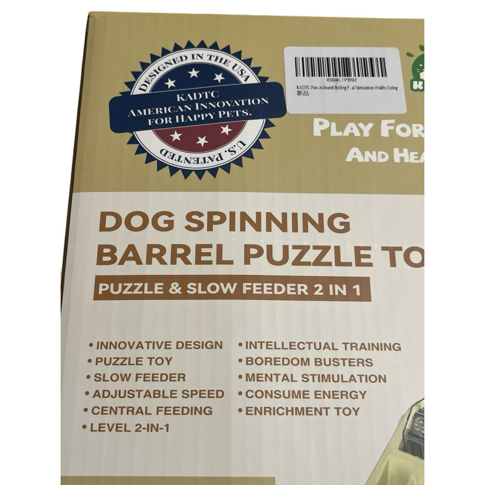 KADTC Dog Spinning Barrel Puzzle Slow Feeder Toy NEW - Picture 2 of 15